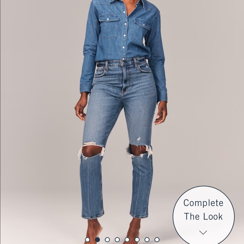 Abercrombie ankle straight ultra high rise